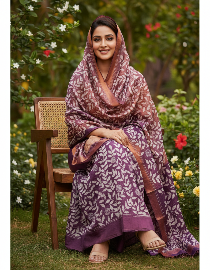 Chanderi Pure Hand Batik